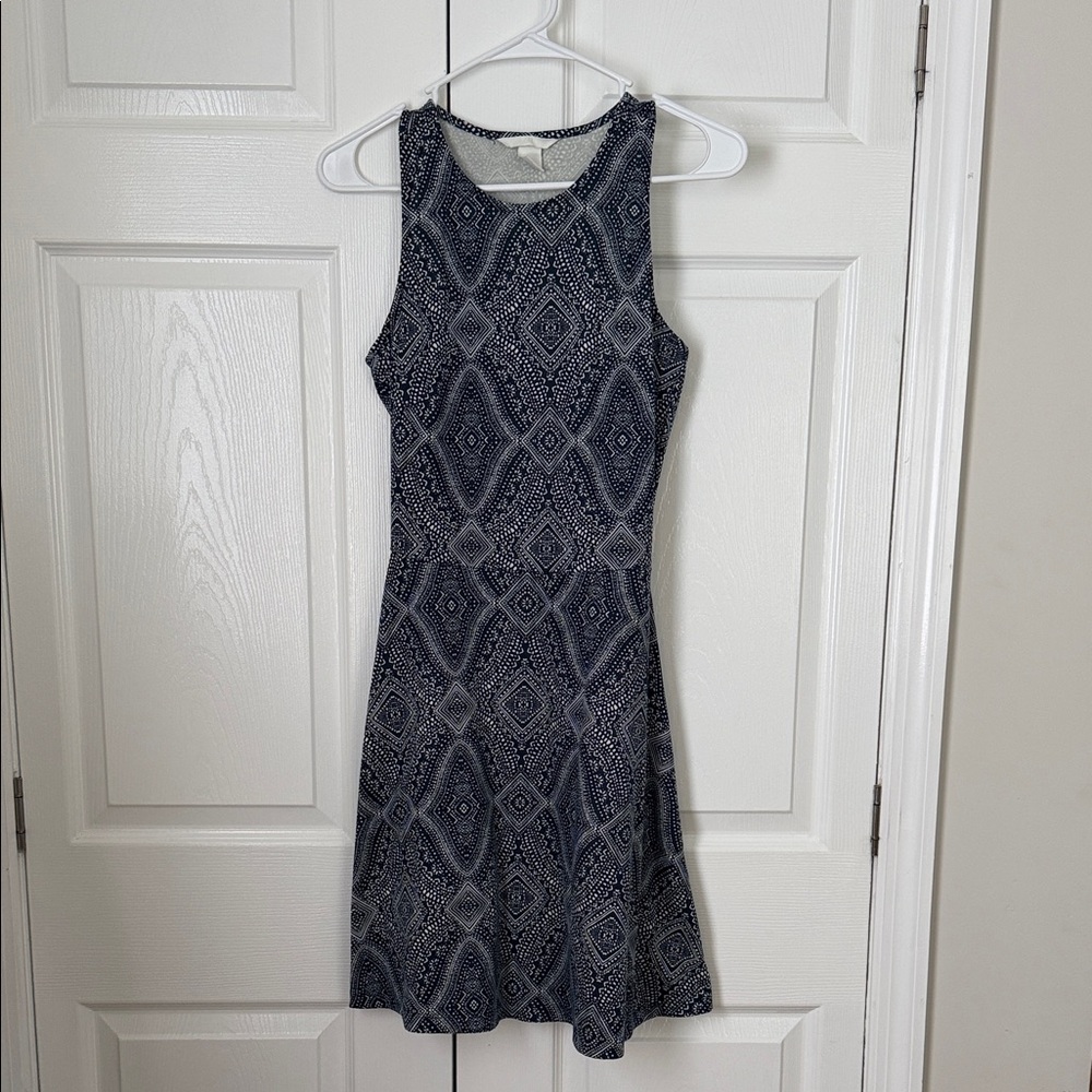 H&M Black and White Geometric Mini Dress